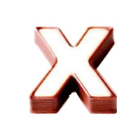 X - literka, pralinka do wypełnienia