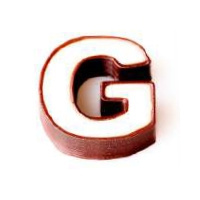 G - literka, pralinka do wypełnienia