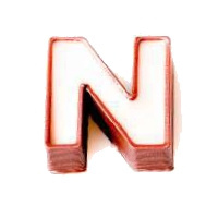N - literka, pralinka do wypełnienia